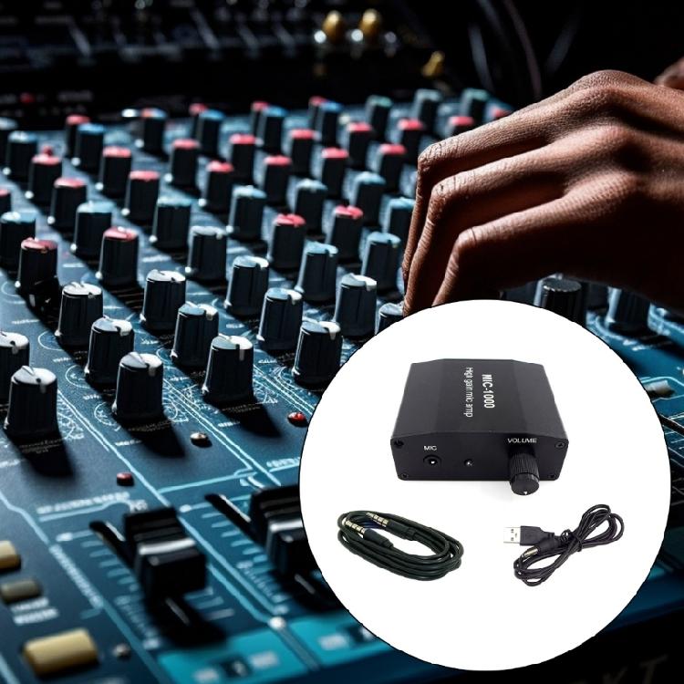 MIC-1000 Headphone Amplifier Delivering 1000 Times Amplification Feature 3.5mm Recording Port with Connection Cable