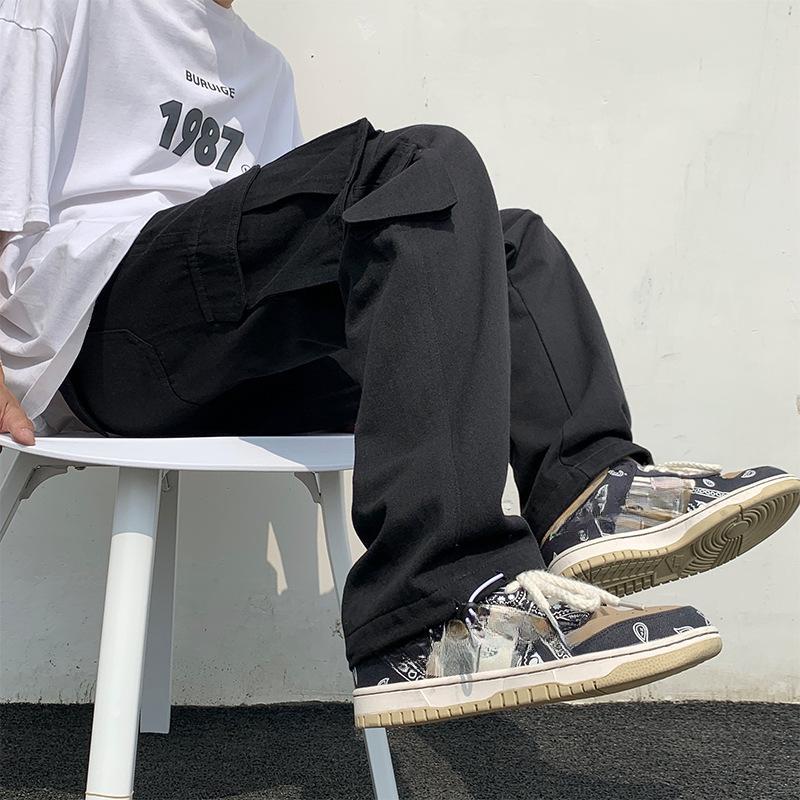 2024 Fashion Multi-pocket Men's Trend Straight Casual Trousers Outdoor Sports Trousers