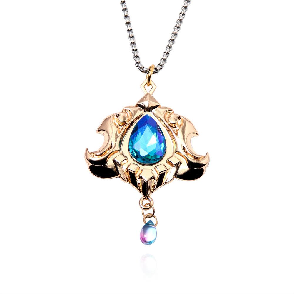 Water Neuvillette Dragon King Judge Crystal Pendant Alloy Necklace Gift Jewelry