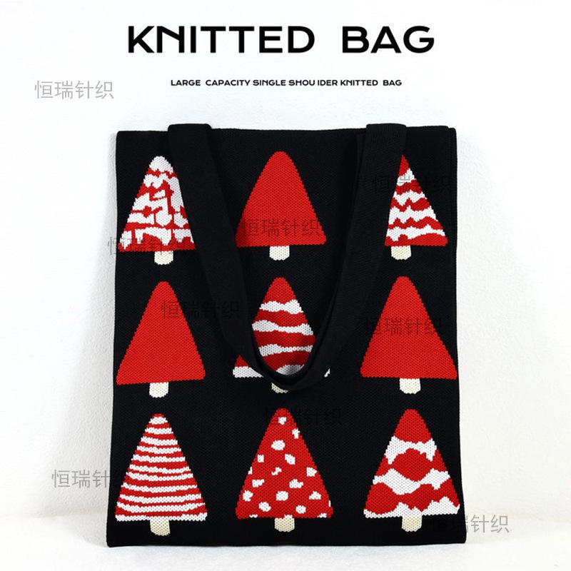 Elephant Xishuangbanna knitted bag wind cartoon cute color matching big bag