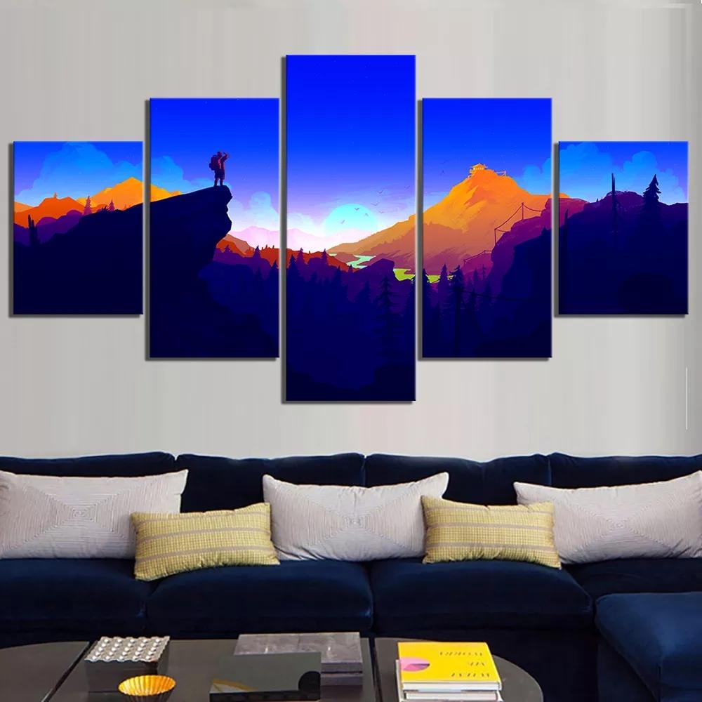 

Fantasy Poster 5 Pieces Wall Art Canvas Firewatch Scene Artwork Painting Living Room Wallpaper Print Bedroom Home Decoration 20X35 20X45 20X55CM