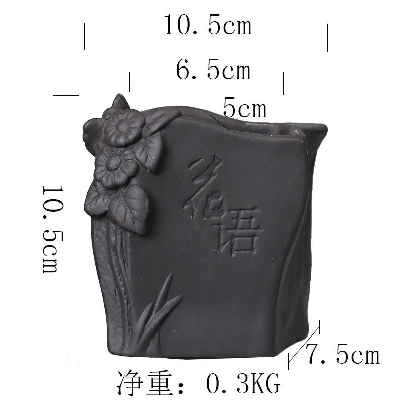 Creative And Personalized Purple Sand Flower Pot Ceramic Xiaolaozhuang Meat Meat Peach Egg Plant Bonsai Potted Plant Calamus Wenzhu Chinese Style