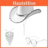 Sminkkostym Rekvisita Set Med Cowgirl Cowboyhatt Glasögon Och Bandana För Festkostymer