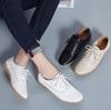 2025 New Women Flats Spring Autumn Woman Loafers Leather Female Shoes Lace Up Soft Comfortable Ladies Women's Shoes