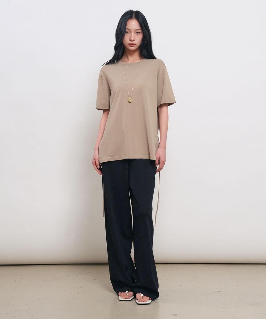 GENERALIDEA Temperature Cut Cool Loose Fit Knit T-Shirt [Taupe] / Gf2Lkp538