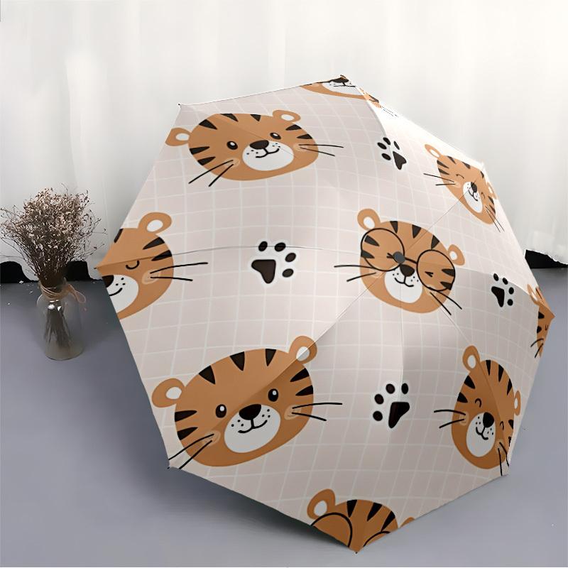 1pc Tiger Paw Automatic Open/close, All-Season Portable Folding Umbrella, Travel, Everyday, Formal Events - Compact Luxury Parasol, Outdoor Accessory,