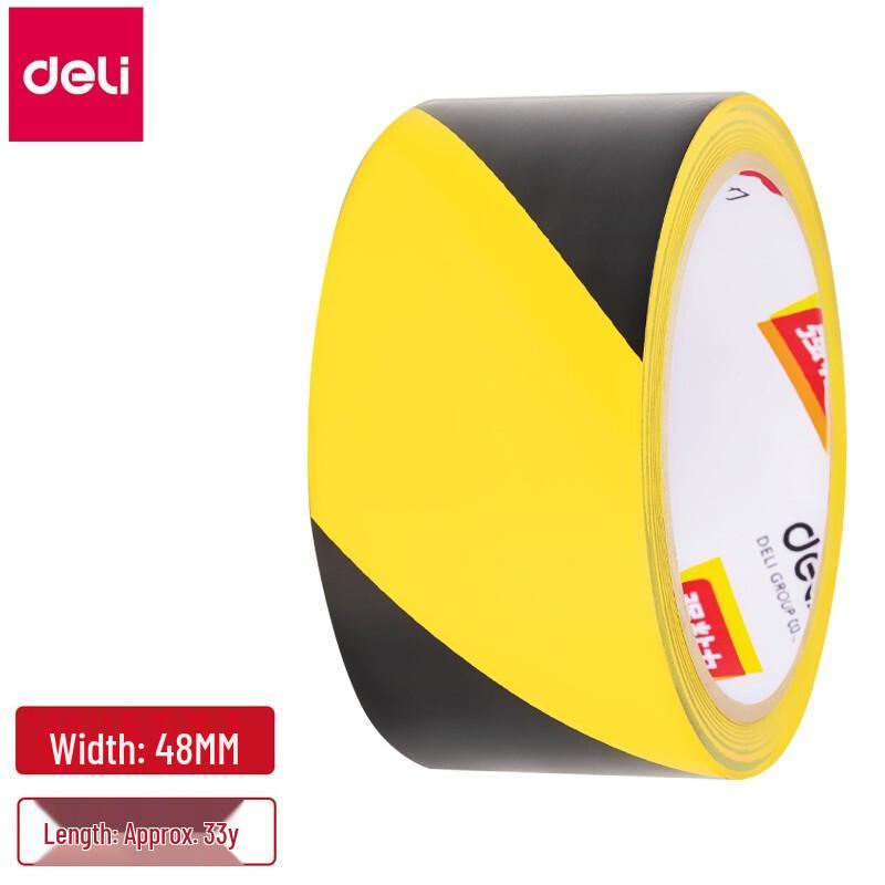 Deli Yellow Black Safety Warning PVC Floor Tape