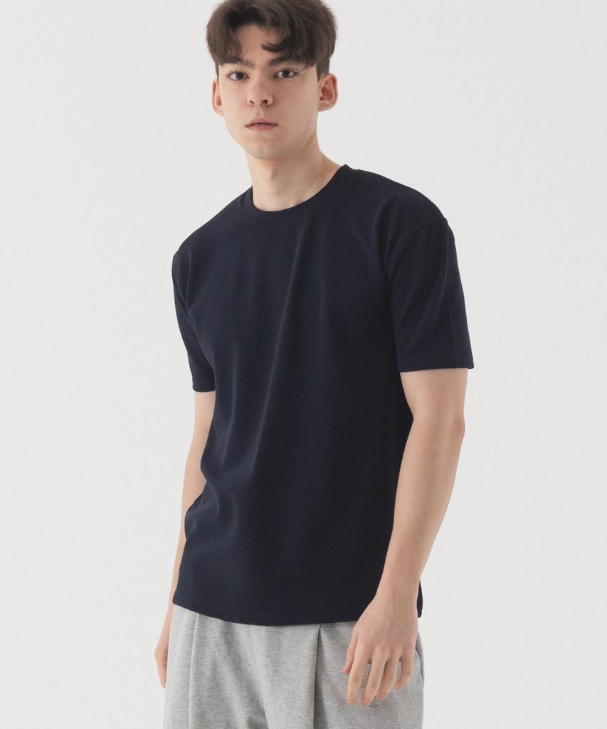 PIANER Solid Muscle Fit Short Sleeve T-Shirt (Navy)