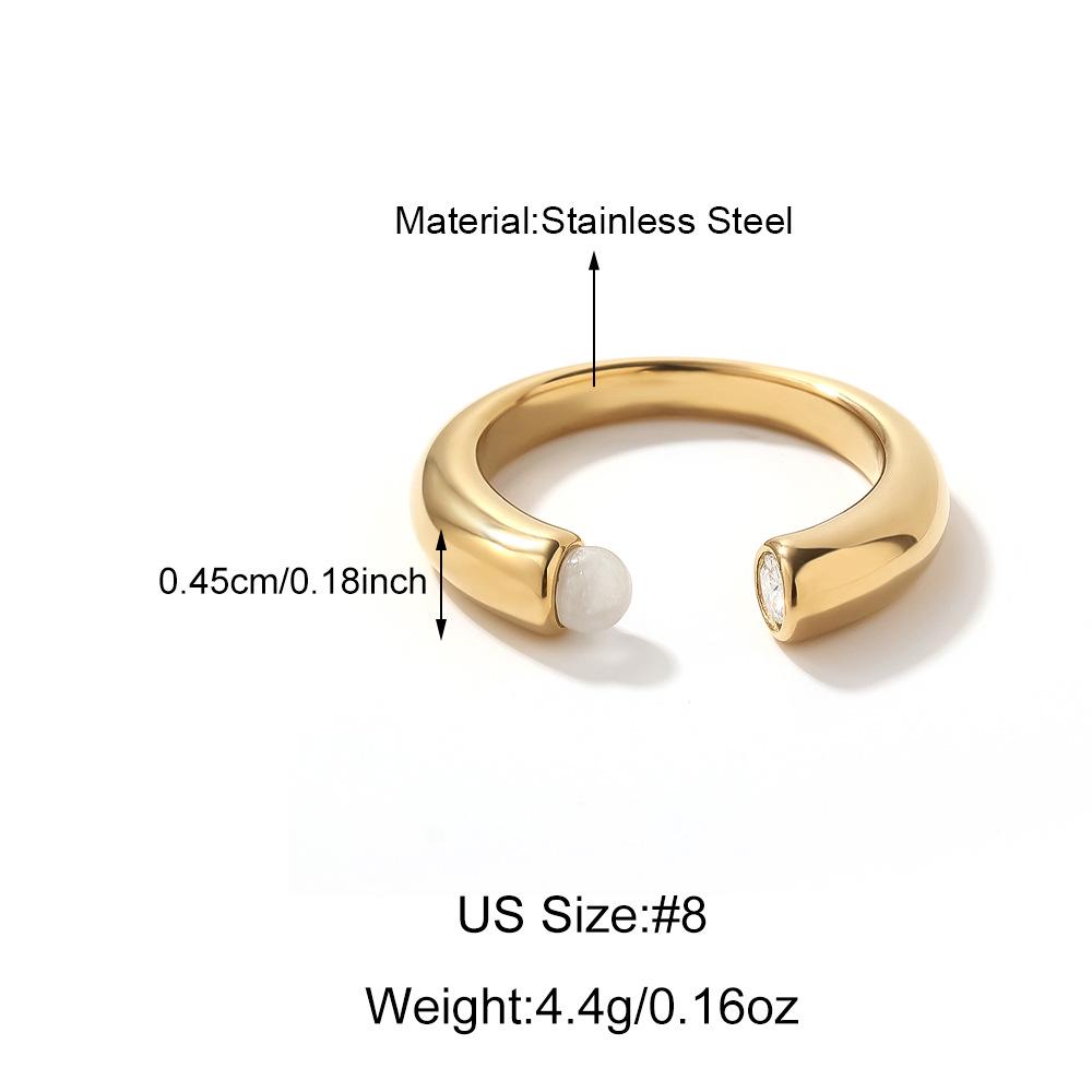 Trendiger Edelstahl-Achtzackstern-Ring für Damen mit Diamantakzenten