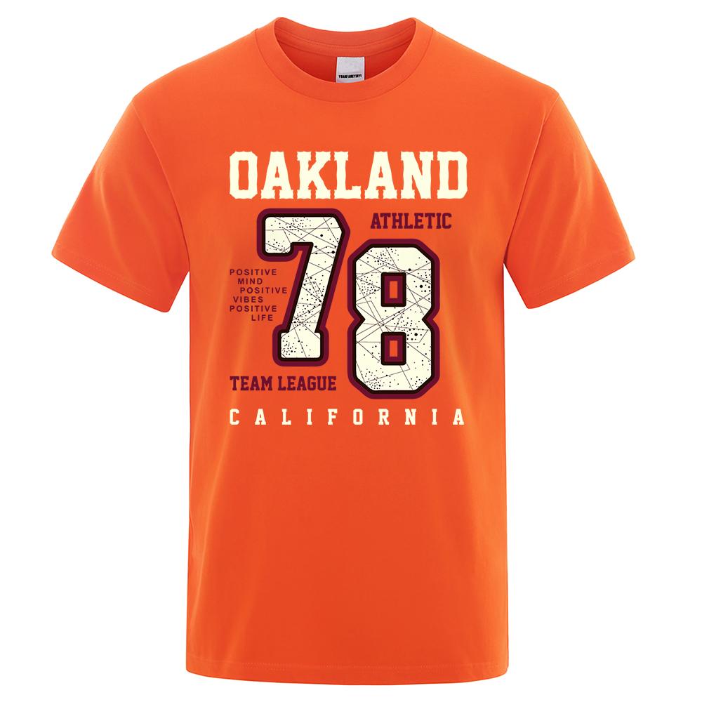 Oakland Athletic 78 Team League California Men Tee T Shirt Cotton Summer T-Shirt Casual Breathable Clothes Oversize Short Sleeve