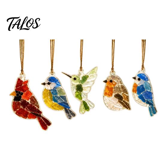 Holiday Window Decorations 5Pcs Acrylic Suncatcher Hangings, Sea Glass Collage Kit with Birds Farm Animals Marine Mini Colored Effect Decor