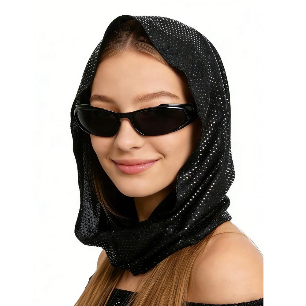 Stylish Head Scarf Multi-Functional Scarves Shawl Wraps Stylish Sequin Rave Hood Unisex