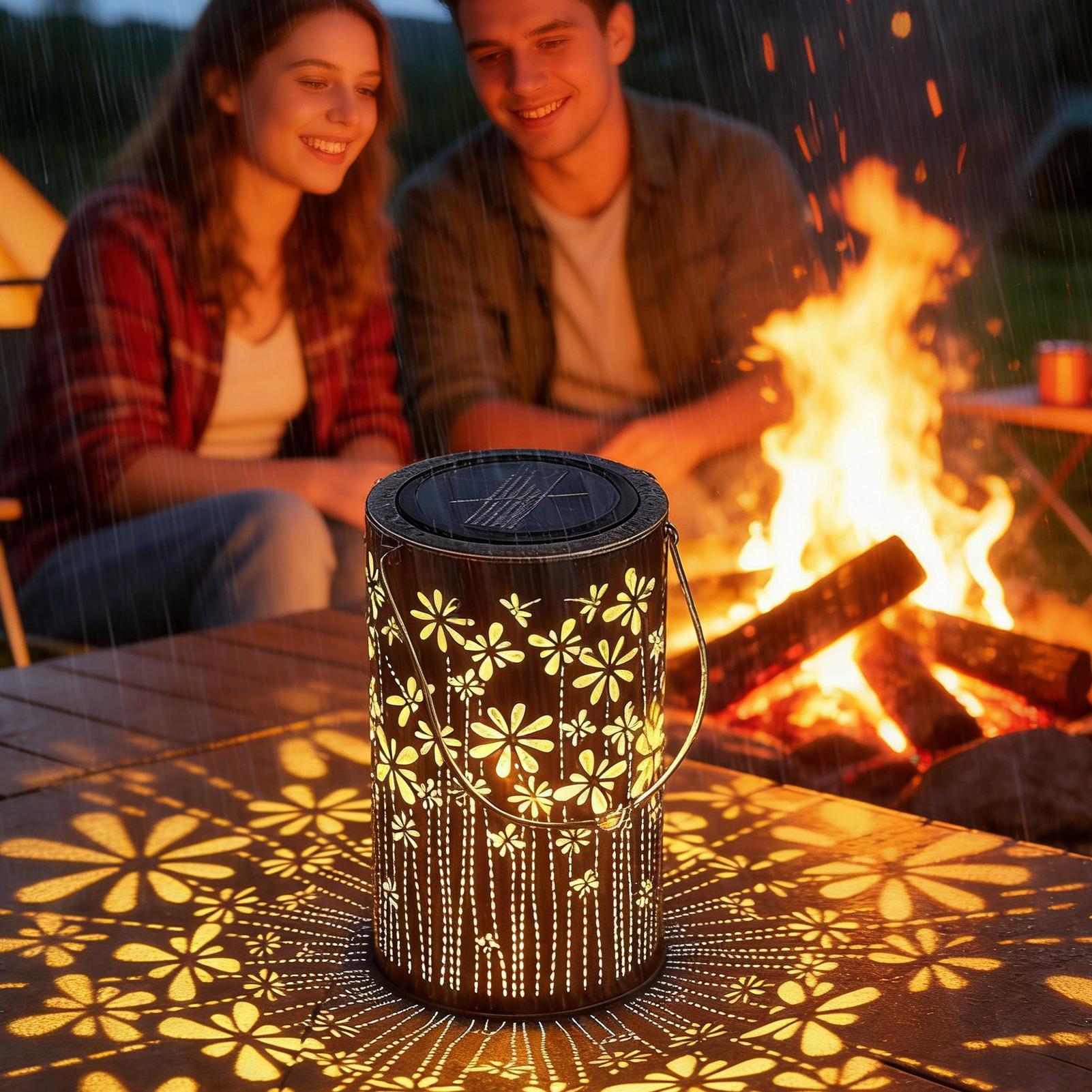 Outdoor Solar Lanterns Decorative Colorful Metal Flower Lights Solar Lights Outdoor Pathway For Yard Outside Path Landscape белый