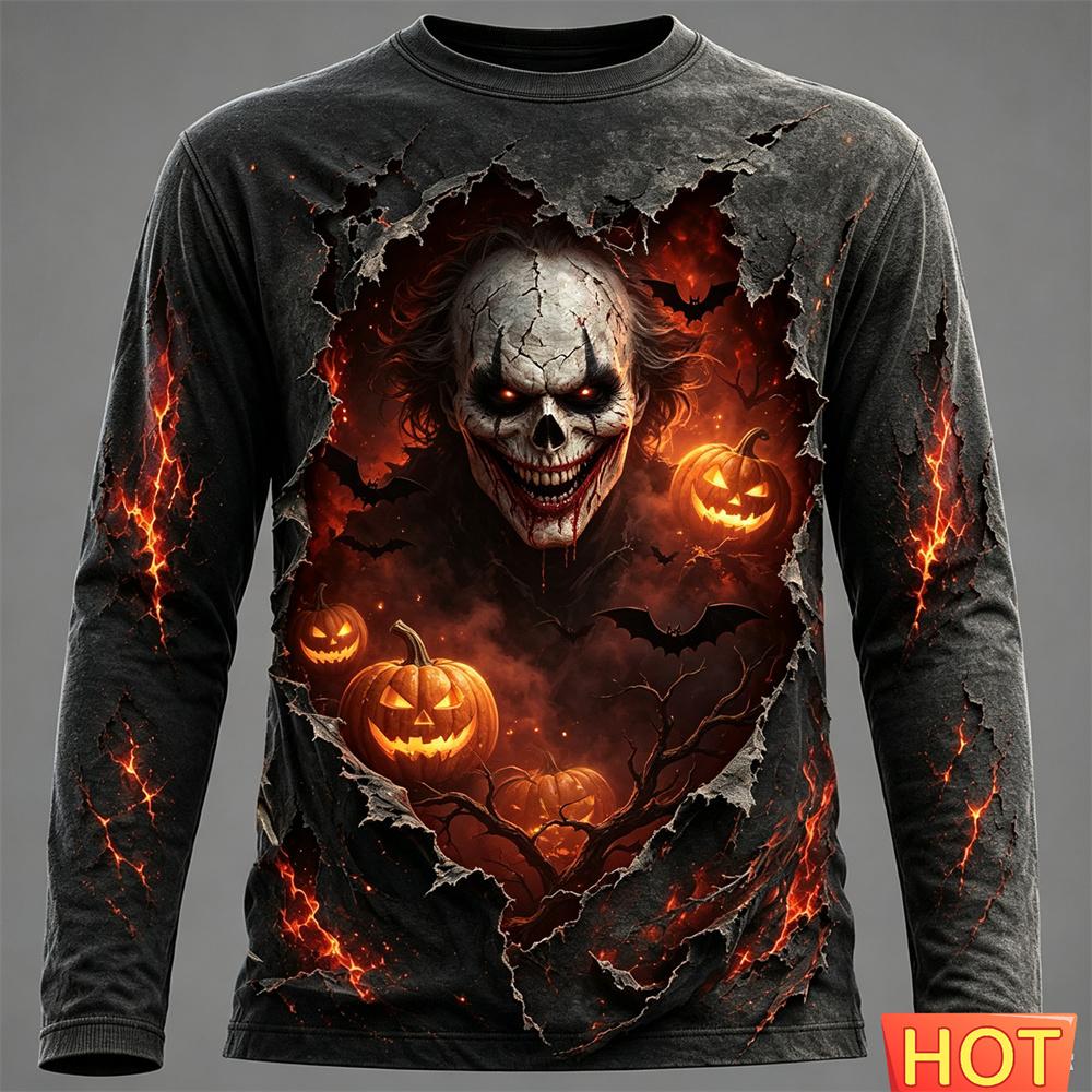 Men’s 3D Camo Long Sleeve Casual T‑Shirt For Outdoor Hunting Activities