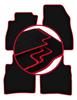 Velour Floor Mats with Red Edge For: Nissan Pulsar C13 Hatchback (2014-)