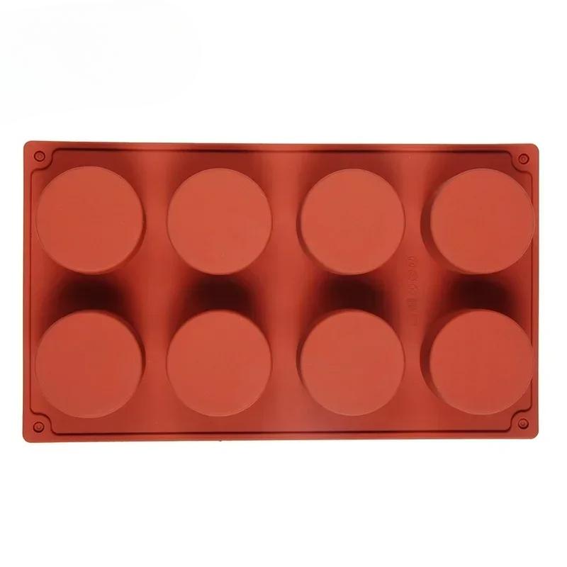New 6 Cavity Cylinder Silicone Cake Mold For Cookies Making 3D Handmade Kitchen Reuse Baking Tools Decorating Mousse Mould