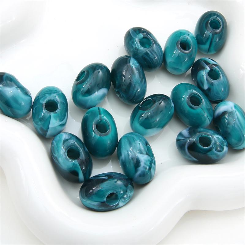 Two-Tone Acrylic Oval Bead for DIY Ancient Style Bracelets and Necklaces