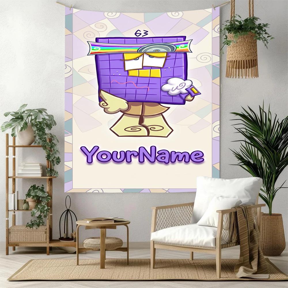 Numberblocks Vlastní jméno Nástěnná dekorace Gobelín Umění Pro památku mazlíčka Narozeniny Svatba Párty Pozadí Rodinný dárek