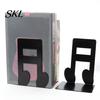 Music Decoration 1 Pair Metal Book Ends, Piano Musical Notes Decorative Bookend for Shelves, Heavy Cut Bookends Duty Holder Stand, Non-skid