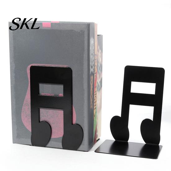 Music Decoration 1 Pair Metal Book Ends, Piano Musical Notes Decorative Bookend for Shelves, Heavy Cut Bookends Duty Holder Stand, Non-skid