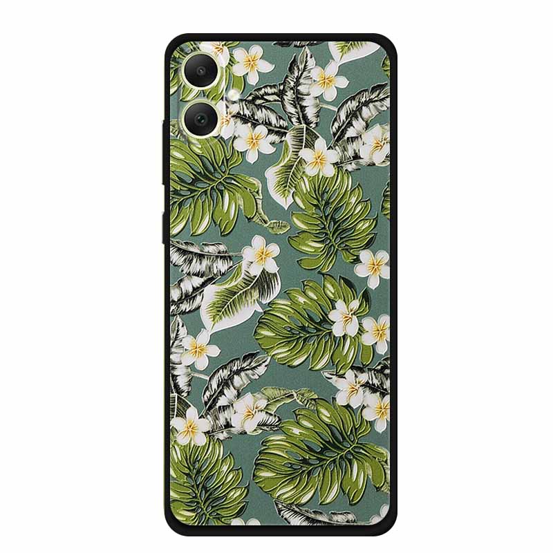 3D Emboss Case For Samsung Galaxy A06 M06 F06 A05 M05 F05 Phone Case A 06 M 05 Flower Black Silicone Soft Back Cover Coque Funda