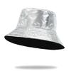 Cappello a secchiello in ecopelle da donna Reversibile in PU Cappello da sole Moda Autunno Impermeabile Cappello da pescatore Cappello a secchiello da sole Reversibile