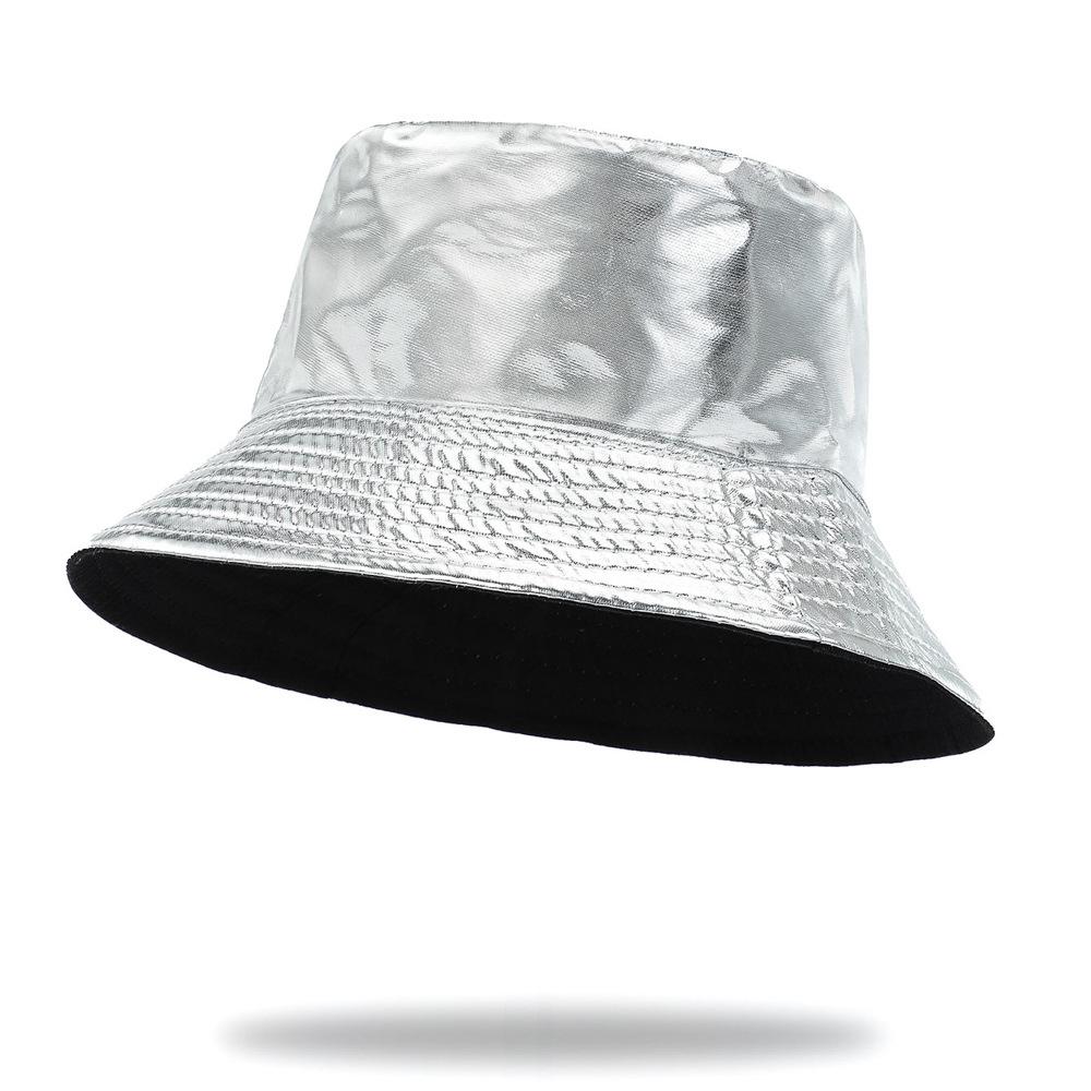 Cappello a secchiello in ecopelle da donna Reversibile in PU Cappello da sole Moda Autunno Impermeabile Cappello da pescatore Cappello a secchiello da sole Reversibile