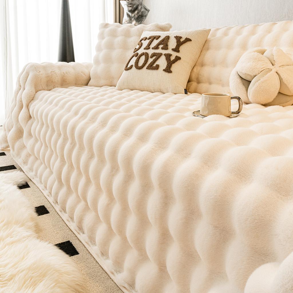 New Cream Style Sofa Cover Cloth Autumn and Winter Sofa Towel Full Cover Thickened Plush Cushion Anti-cat Scratch Cover Blanket