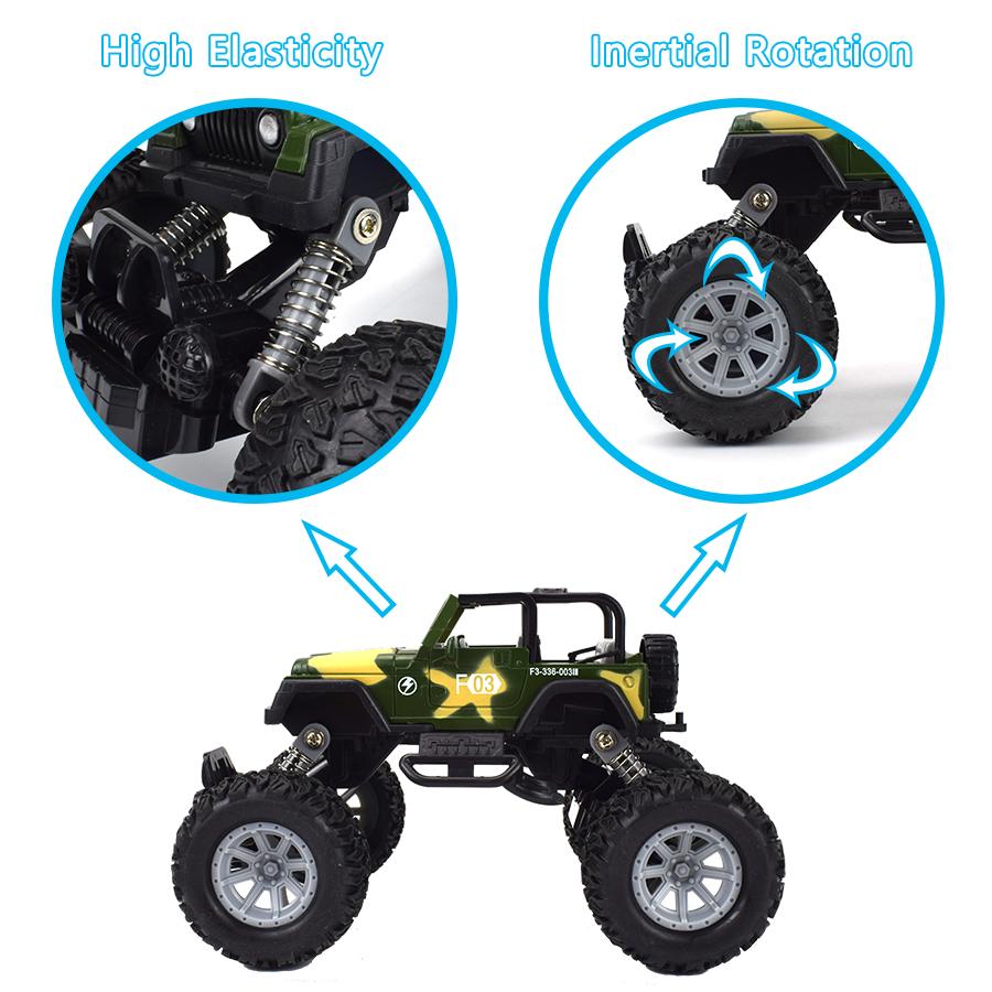 1/32 Children's Four-color Off-road Mountaineering Vehicle, Desert Vehicle, Spring Balanced Shock Absorber, Inertia Toy Car, Alloy Die-casting Model