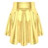 Girls Elastic Waist Ruffle Dance Skirt Bronzing Cloth Irregular Hem Stylish Performance Skirt