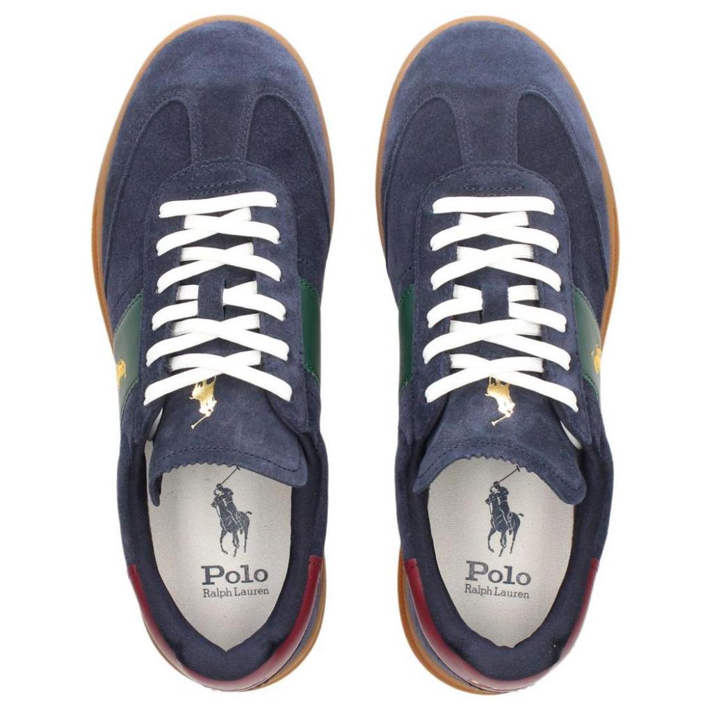 Polo Ralph Lauren Heritage Suede Round Toe Lace-Up Low-Top Sneakers Men Sneakers Blue 809954903002