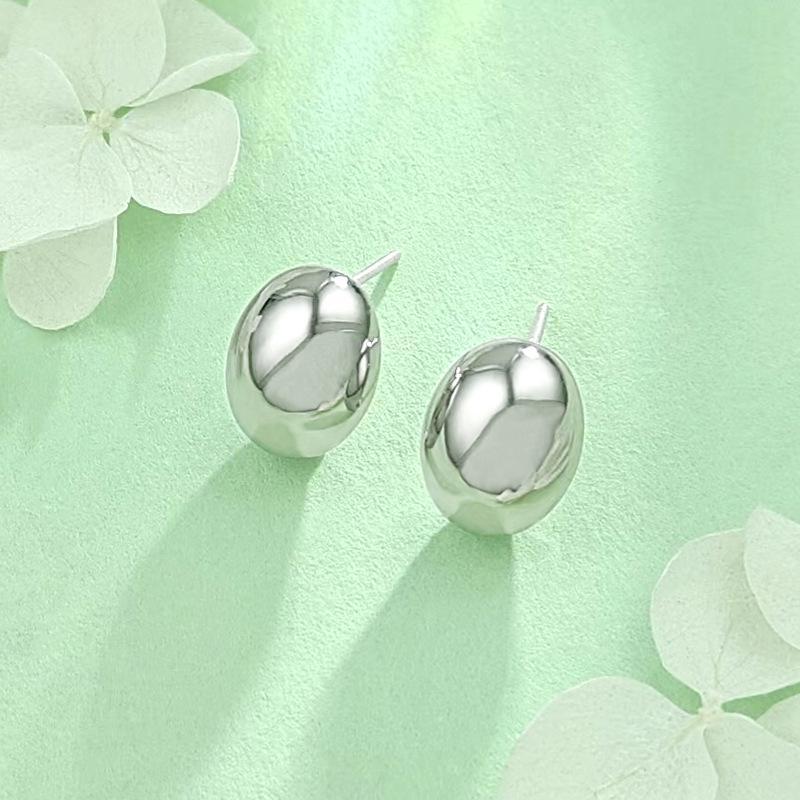 S925 Sterlingsilber Kleine Bohnen-Steckohrringe für Damen - Einfaches, Exquisites Design