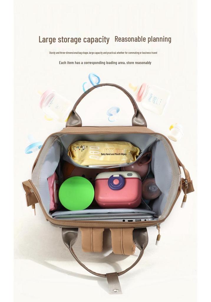 Stylish Lightweight Mummy Backpack: High-Capacity Baby Bag for Easy Outings
