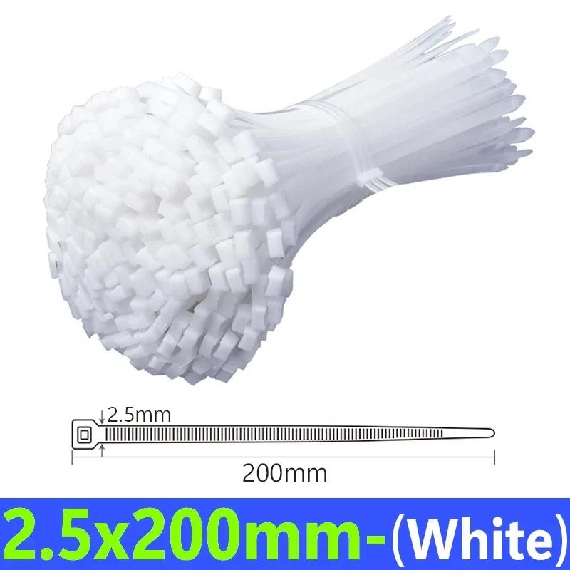 Plastic Nylon Cable Ties Self-locking Cord Ties Straps Adjustable Cables Fastening Loop Home Office Wire Zip Ties Wholesale