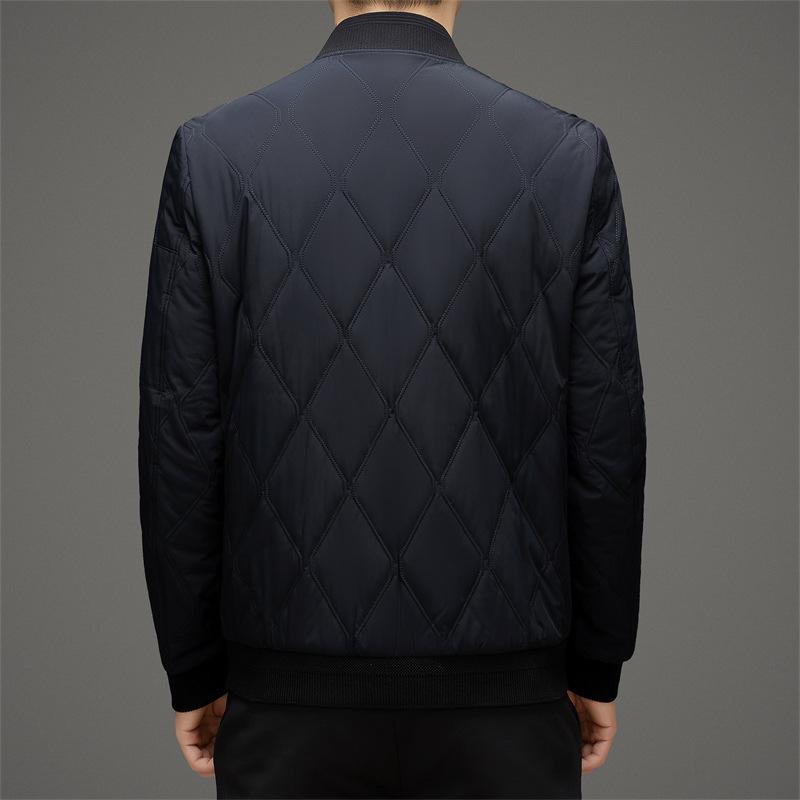 Mulberry Silk Cotton Coat Autumn and Winter New Men's Stand Collar Lightweight Casual Cotton Coat Young and Middle-aged Men's Cotton Coat