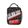 MJ Beat It! Piano Keyboard Lunch Bag  Travel Lunch Box For Girls Fun Custom Tote Food Bags Oxford Portable Cooler Bag