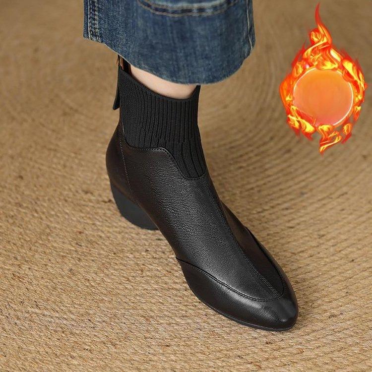 New Style Pointed-toe Shoes with Platform Heels, Anti-slip and Versatile, Plush Short Boots