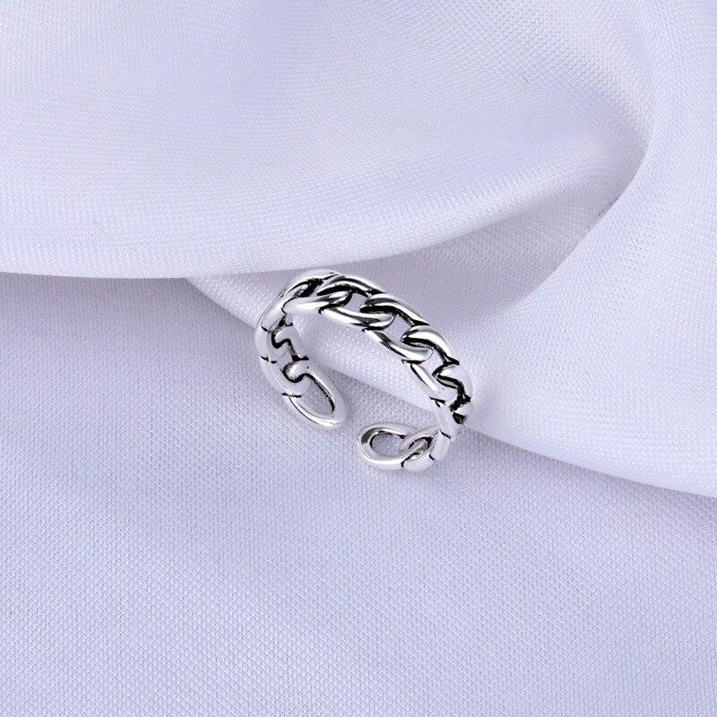 

S925 нерегулярное бохо модное стерлинговое серебро геометрический регулируемый маленький крест винтажный шарм антикварное женское кольцо Resizable