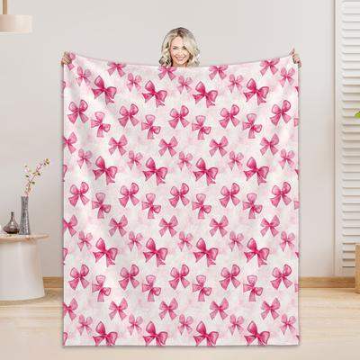 Personalized Blanket For Boys Girls - 4 Sizes And 30 Plus Colors Custom Bow Blanket Gifts for Relatives And Friends