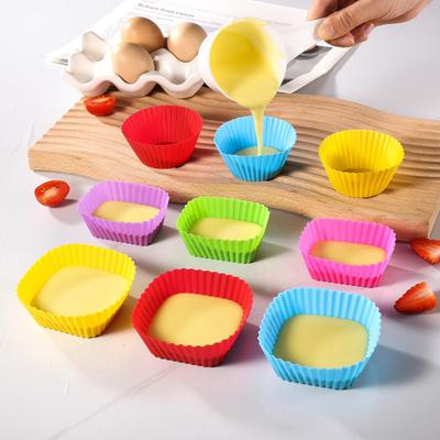 Silikon Cupcake Kalıpları Yeniden Kullanılabilir Cupcake Muffin Pişirme Kapları Yüksek Sıcaklığa Dayanıklı Gıda Sınıfı Kek Kalıbı Pişirme Tutkunları için Hediye