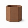 Brown Hexagonal Flowerpot with a Modern Japandi Saucer