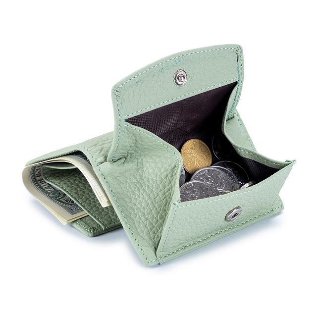RFID Women Genuine Leather Small Wallets Female Portable Cowhide Purses Lady Card Holder Money Bag with Coin Pocket