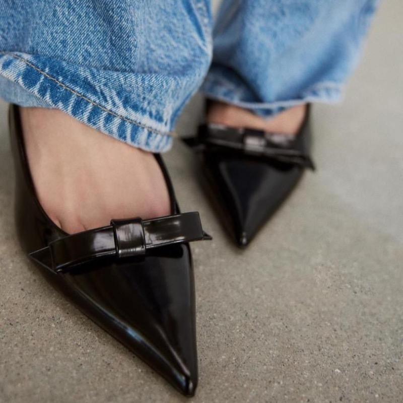 Summer Women's High Heels Sexy Pointe Toe Dress Sandals Bow Decoration Banquet Party Shoes for Women Pumps Zapatos Mujer