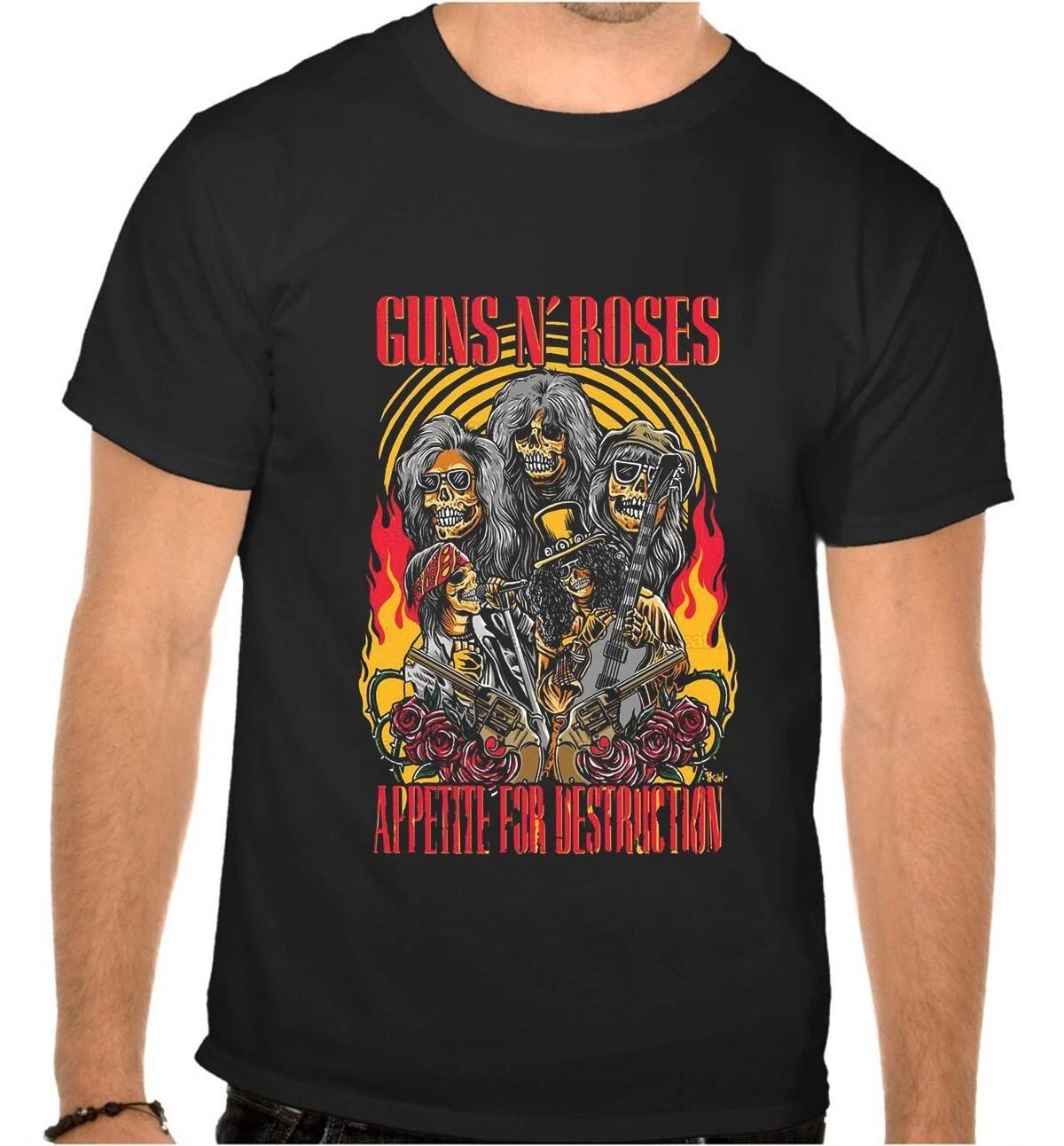 

Unisex Tees 100% cotton Men s Women s Guns and Roses Guns N Roses Rock Music Black T-SHIRT -1053- 2XL
