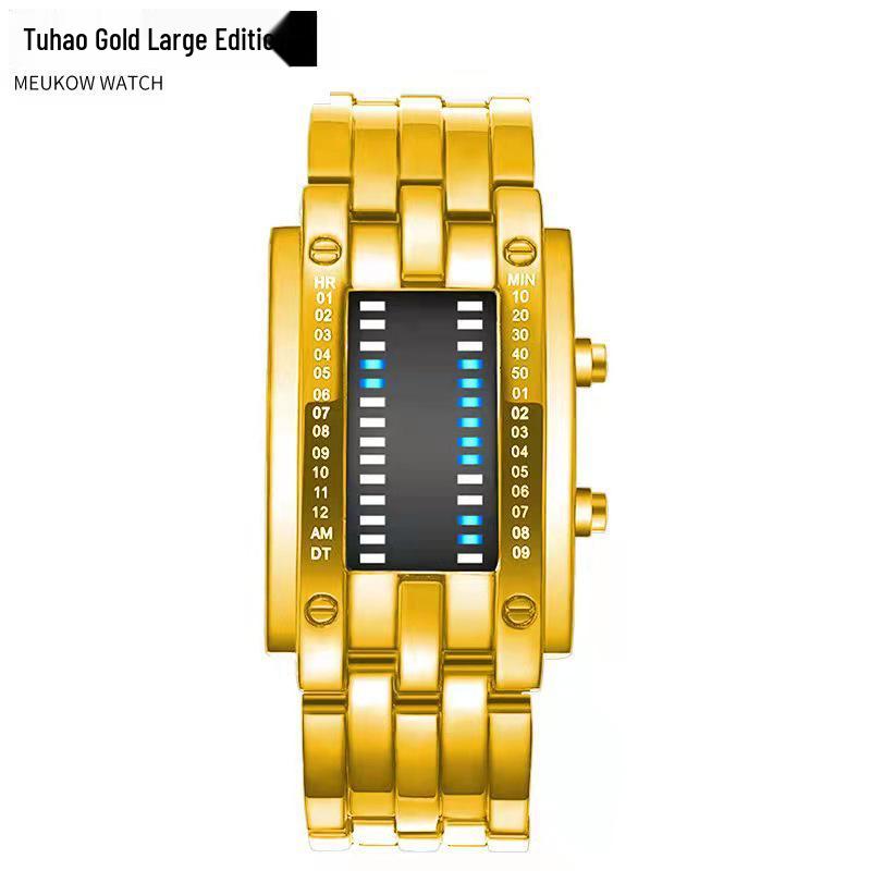 Korean LED Double-Line Iron Man Watch - Trendy Student and Couple Edition