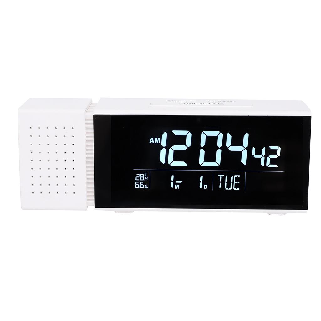 Digital Alarm Clock with Colorful Night Light, FM Radio, Date Week Temperature Humidity Display, 6 Alarms, Snooze, USB