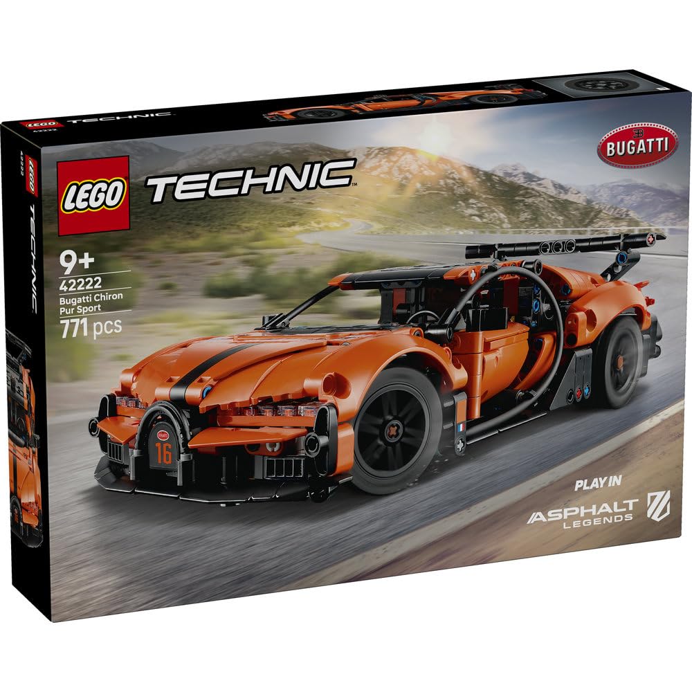 LEGO Technic Bugatti Chiron Pur Sport Hypercar Toy - Birthday Present - Building Blocks - Boys and Girls - Ages 9, 10, 11 - Elementary School Students