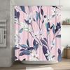 Artful Floral Shower Curtain: Pink White Bloom Decor for Bathroom Watercolor Style Bath Mat with Hook Rings Perfect Gift Idea fo