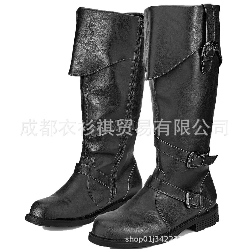 New European and American Retro Medieval Renaissance Halloween Plus Size Men's Boots