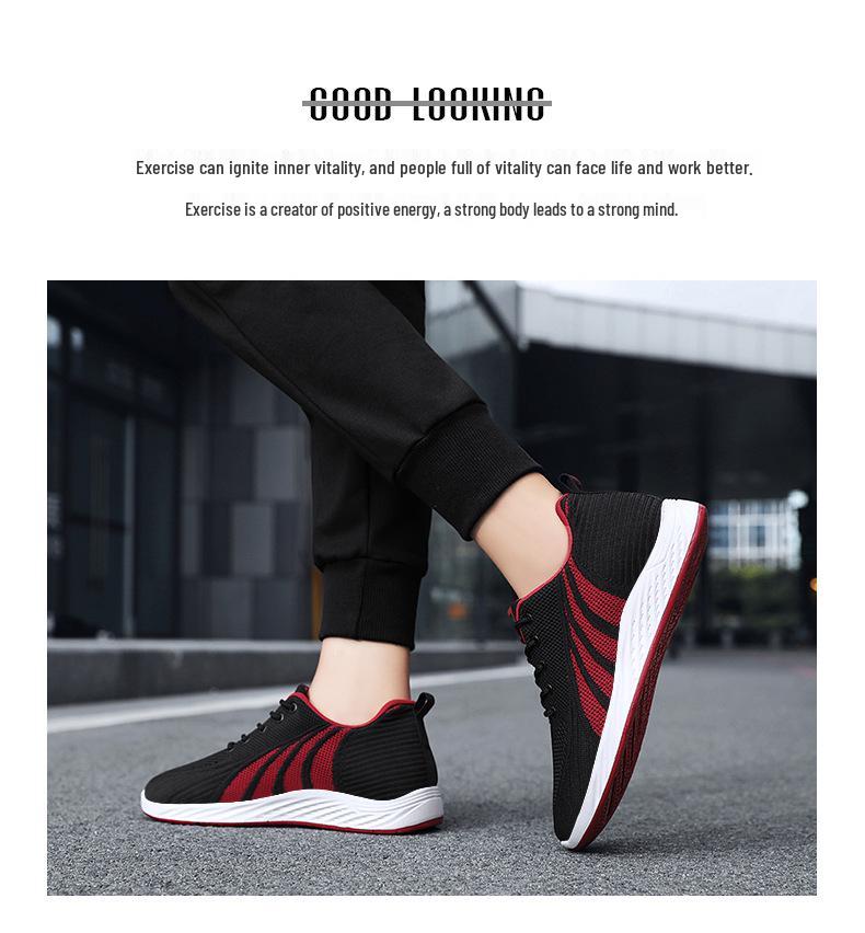 Men's 2025 Trendy Breathable Lace-up Sneakers: Fashionable, Lightweight, Casual Korean-Style Running Shoes.